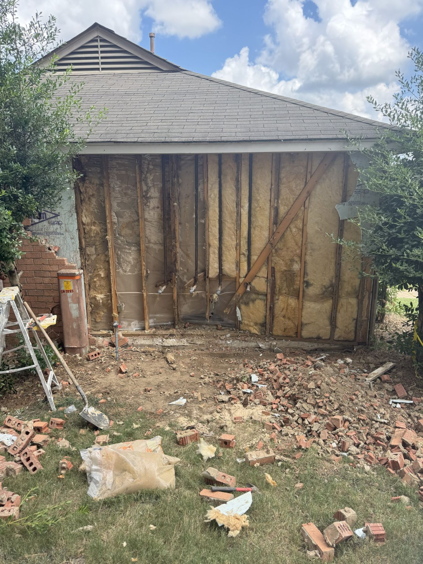 Exterior Brick Demo Progress