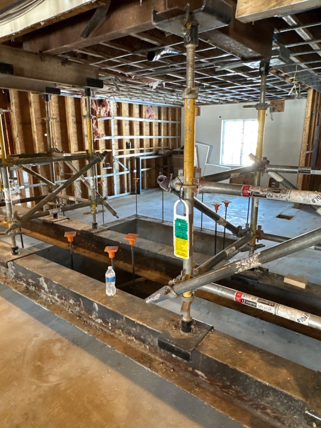 Interior elevator floor slab